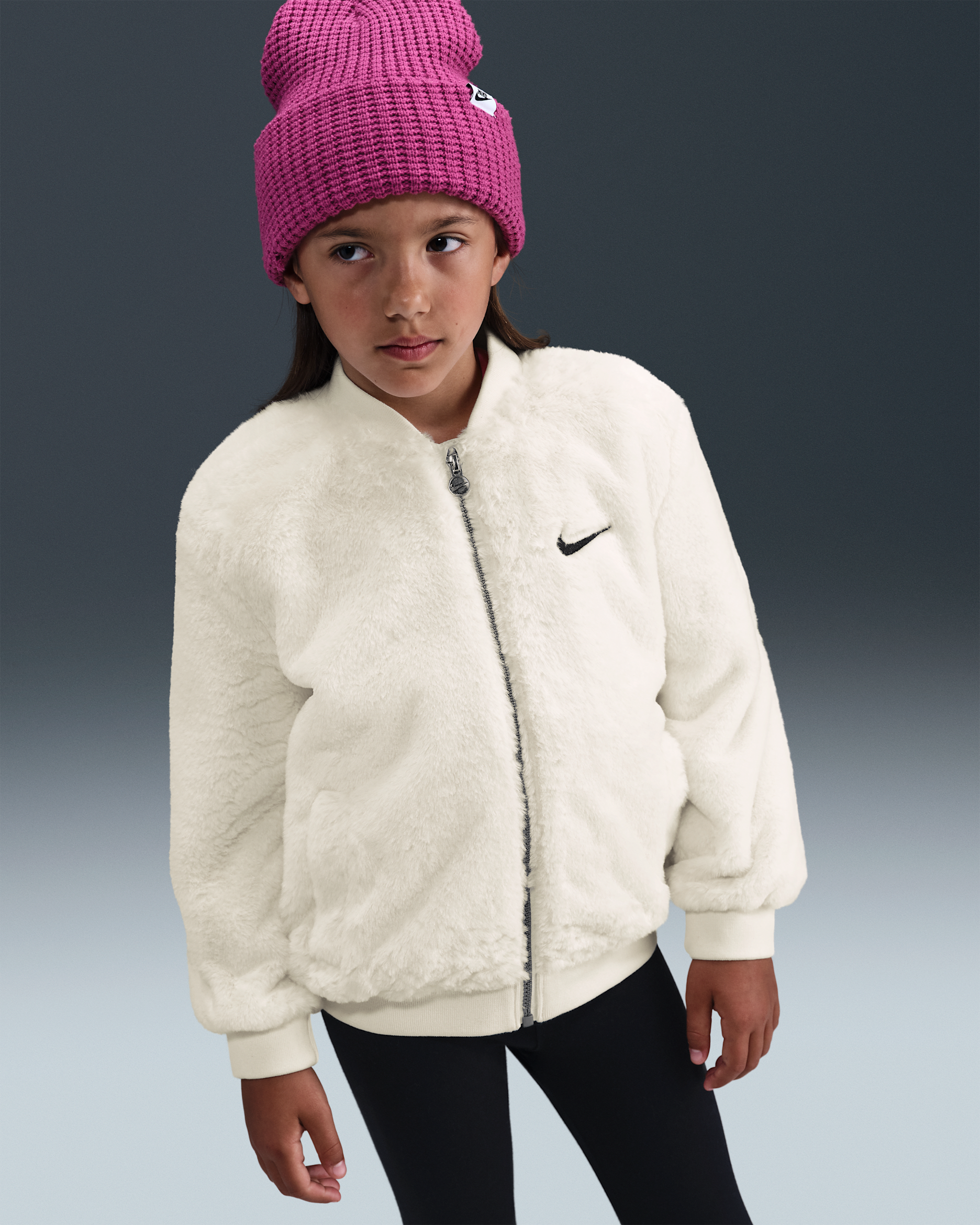 Nike Little Kids' Faux Fur Bomber Jacket. Nike.com